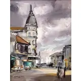 Nguyen Tri Minh, Hotel Grand Saigon, Oil on canvas, signed
