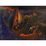 Jacques-Enguerrand Gourgue, Spiritual Seascape, Oil on board