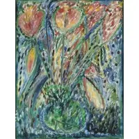 Robert Saint-Brice, Still Life of Flowers, Oil on canvas