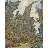 Alan Russell-Cowan, Chrysler Building, NYC, Acrylic on canvas