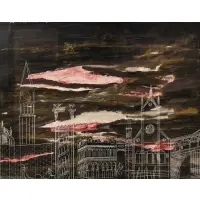 Simon Lissim, Untitled (Views in Venice), 1959, Mixed media on paper