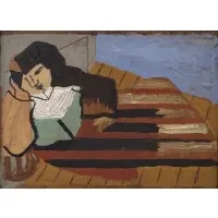 Jean Lurçat, Reclining Woman, Oil on board