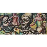 Gerrit Hondius, Carnival Performers, 1943, Mixed media, watercolor, gouache, graphite, and ink on paper