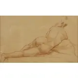 Arthur Beecher Carles, Untitled (Reclining Female Nude), Red conte crayon