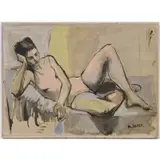 Moses Soyer, Reposing Dancer, Oil on canvas
