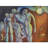 Arnold Weber, Figures with Moon, 1965, Oil on canvas