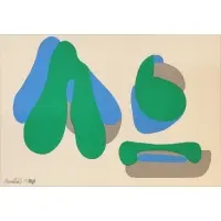 Howard Smith, Untitled (Green, Blue and Silver), Numbered '55/A100' lower left in pencil