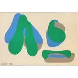 Howard Smith, Untitled (Green, Blue and Silver), Numbered '55/A100' lower left in pencil