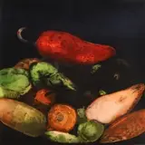 Donald Sultan, Peppers, 1989, Color screenpint on paper