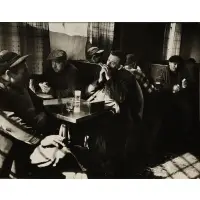 Sam Falk, Striking Longshoremen in Bar, Silver gelatin print on card