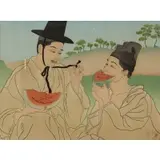 Paul Jacoulet, Les Pasteques Jo-Hoku-Ri (The Watermelons), Ukiyo-e Woodblock