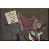 Xavier Gonzalez, Untitled (Figures with Banners), 1945, Oil on canvas