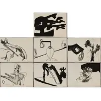 Martin Disler, Endless Licking of Crashing Globe by Black Doggie Time Bomb, Etching in aquatint on paper