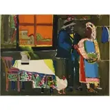 Romare Bearden, Morning of the Rooster, Colored lithograph on Arches paper