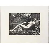 Paul Vera, L'ete (Summer-Nude with Fan), 1922, Woodblock etching on paper