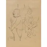 George Grosz, Zue Hause (At Home), Lithograph on paper