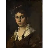 Friedrich August von Kaulbach, Portrait of a Lady In a 17th Century Costume, Oil on panel