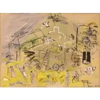 Harvest Time by Raoul Dufy, Lithograph with watercolor stencil, sold Dec 2025