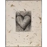 Jim Dine, The Jewish Heart, 1982, Etching and dry point on Richard Debas floral paper