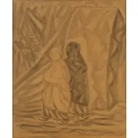 Emil Bisstram, Taos Women, Pencil on paper