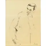 Don Bachardy, Portrait of Arthur Mitchell (1934-2018), Pen and Ink on paper