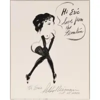 LeRoy Neiman, Femlin, 2002, Ink with wash on paper