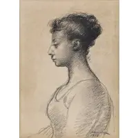 Clara Klinghoffer, Portrait of a Woman in Profile, 1956, Graphite on paper