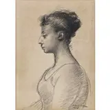 Clara Klinghoffer, Portrait of a Woman in Profile, 1956, Graphite on paper