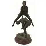 Ernest Rancoulet, A Trouville, Large bronze sculpture on rouge marble revolving base, signed