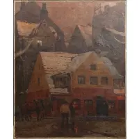 Max Karl Tilke, Cafe Slukefter (Copenhagen, Denmark), Oil on canvas