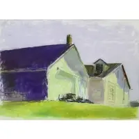 Wolf Kahn, Barns at Amagansett, 2002, Pastel on paper
