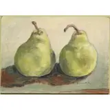 Robert Kulicke, Two Pears, Oil on board