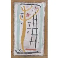 Salvatore Emblema, Abstract Figurative Composition, 1964, Mixed media on burlap