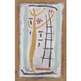 Salvatore Emblema, Abstract Figurative Composition, 1964, Mixed media on burlap