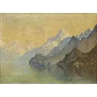 H. Anthony Dyer, Varenna on Lake Como, Oil on canvas board