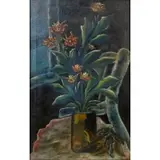 Zygmunt Menkes, Still-Life with Potted Plant, Oil on canvas