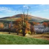 Jon R. Friedman, October, Hillside, 1996, Oil on on canvas laid over board