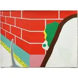 Roger Raveel, Wat gebeurt er om het hoekje? (What's Happening Around the Corner), Colored lithograph on paper