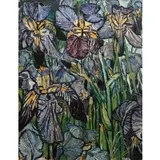 John Randell Bratby, Complexity of Purple Irises, Oil on canvas