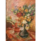 Frigyes Frank, Flowers in a Vase, Oil on canvas