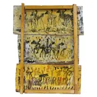 Untitled by Purvis Young, Mixed media, Acrylic, nails, and found materials on particle board, sold Nov 2025