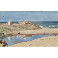 Maurice Grosser, Qouba and Eel Pond at Tiznit Plage, 1976, Oil on canvas