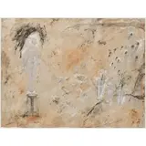 Fernando Varela, Untitled (Female Fertility Figure with Vessels and Flowers), 2006, Mixed media on Arches Rives paper