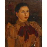 Newman Chen, Portrait of Bertha Kreis Horowitz Around Age 15, Oil on canvas