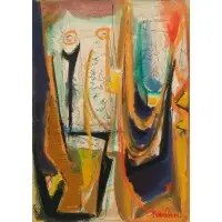 Harlan Jackson, Untitled (Abstract Composition), Mixed media: Pen and ink, watercolor, and gouache