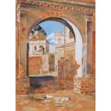 Stepan Kolesnikov, Archway Street Scene, Watercolor