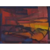 Cleve Gray, Red Sunset, 1955, Oil on canvas