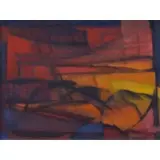 Cleve Gray, Red Sunset, 1955, Oil on canvas
