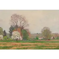 Eliot Candee Clark, Springtime on the Farm, 1916, Oil on canvas