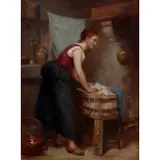 Léon Émile Caille, Wash Day, Oil on panel